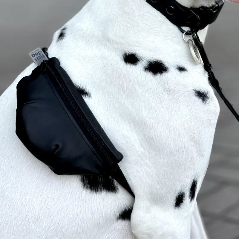 Сумка-бананка для собак з еко-шкіри чорна Hat-Dog — фото 1